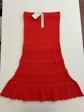 saltwater LUXE Red Ribbed Knit Skirt